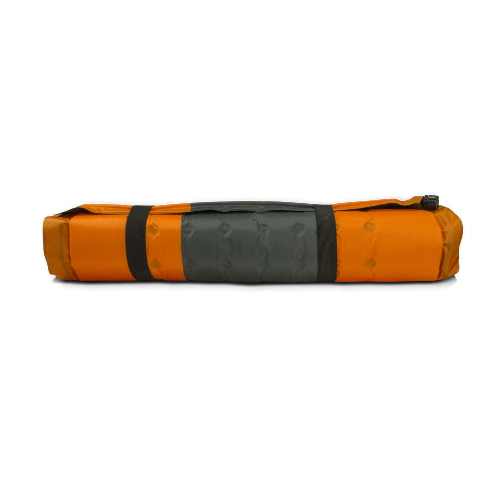 Double Self Inflating Mattress Sleeping Mat Air Bed Camping Hiking Joinable - orange