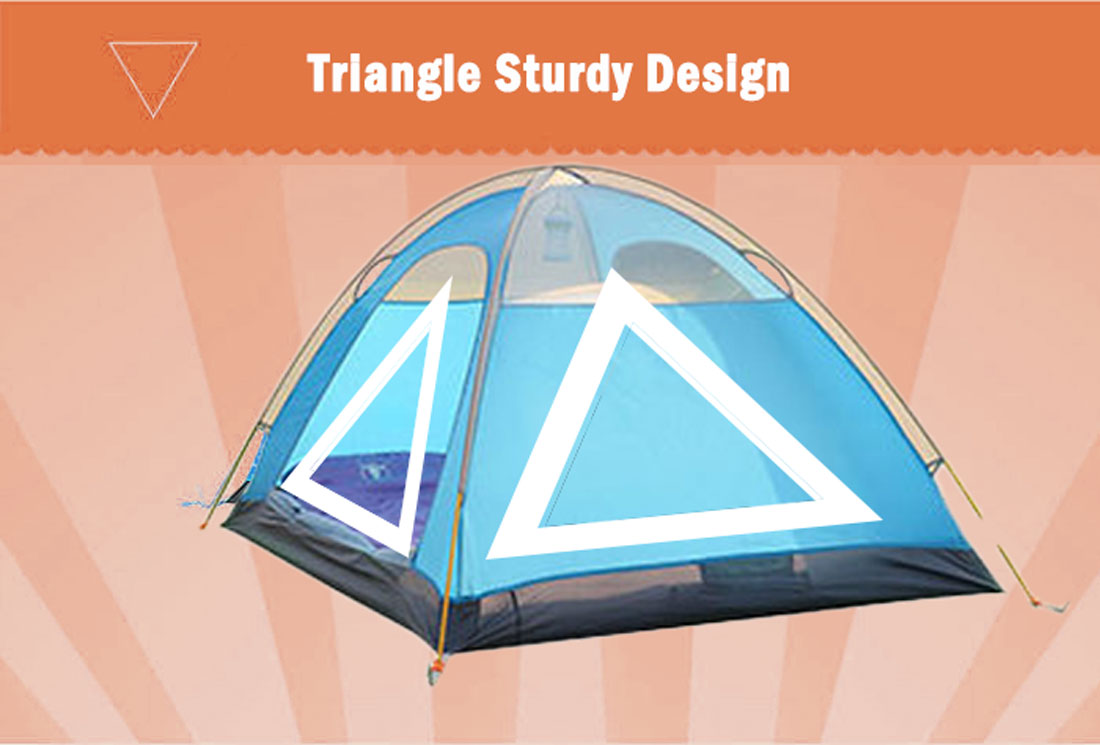 2 Person Portable Outdoor Lightweight Cycling Hiking Backpacking Camping Waterproof Tent - Blue