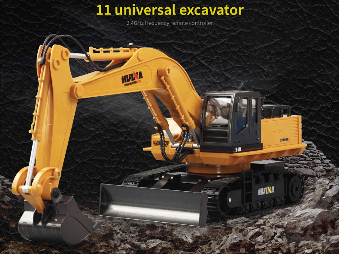 HUINA 1/16 11CH RC Alloy Excavator Construction Engineering Digger Vehicle Toy