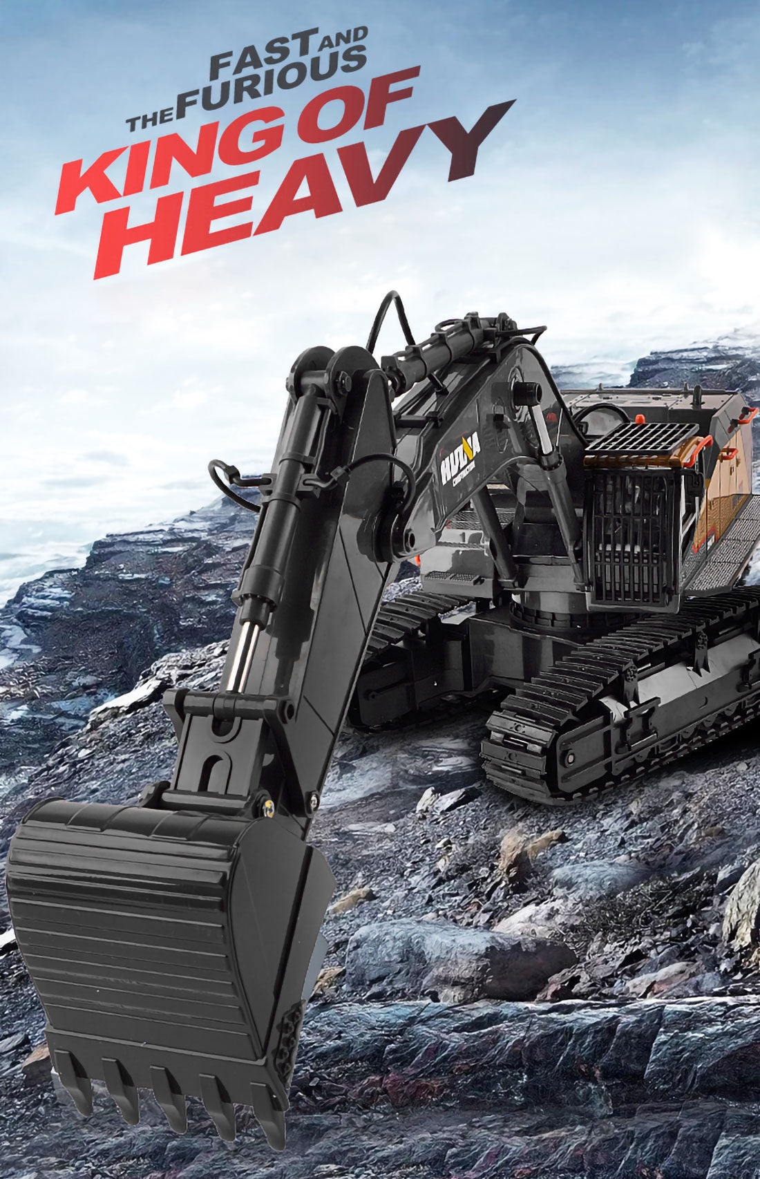 HUINA 1/14 22CH RC Alloy Excavator Construction Engineering Vehicle Toy Gift