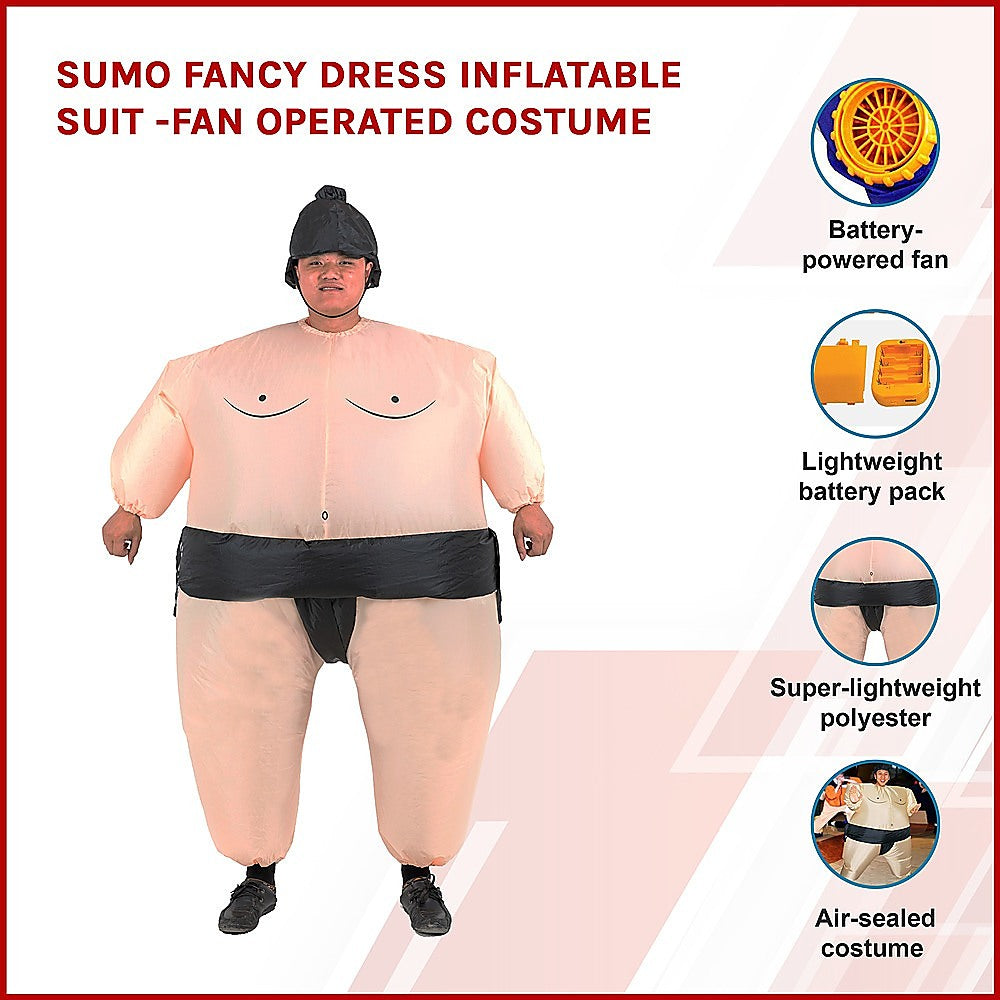 Lightweight Terylene Sumo Inflatable Costume with Fan