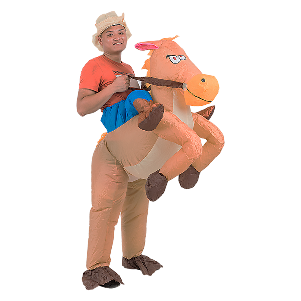 Lightweight Cowboy Inflatable Costume with Fan - One Size