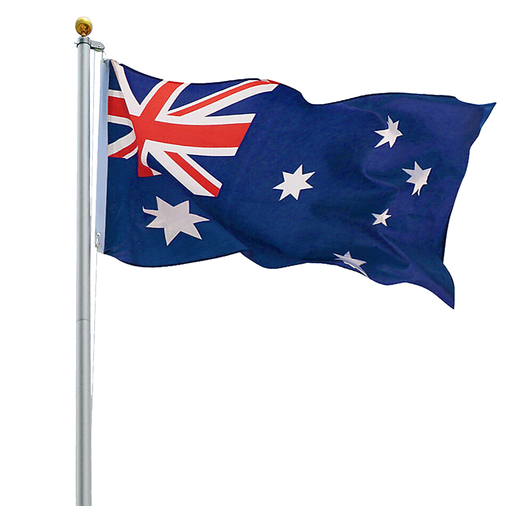 6.0m Aluminium Flag Pole Kit with Australian Flag