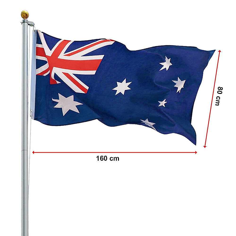 6.0m Aluminium Flag Pole Kit with Australian Flag