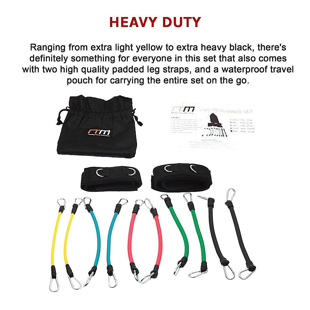 Durable Leg Exercise Resistance Bands Set - 13PC Latex