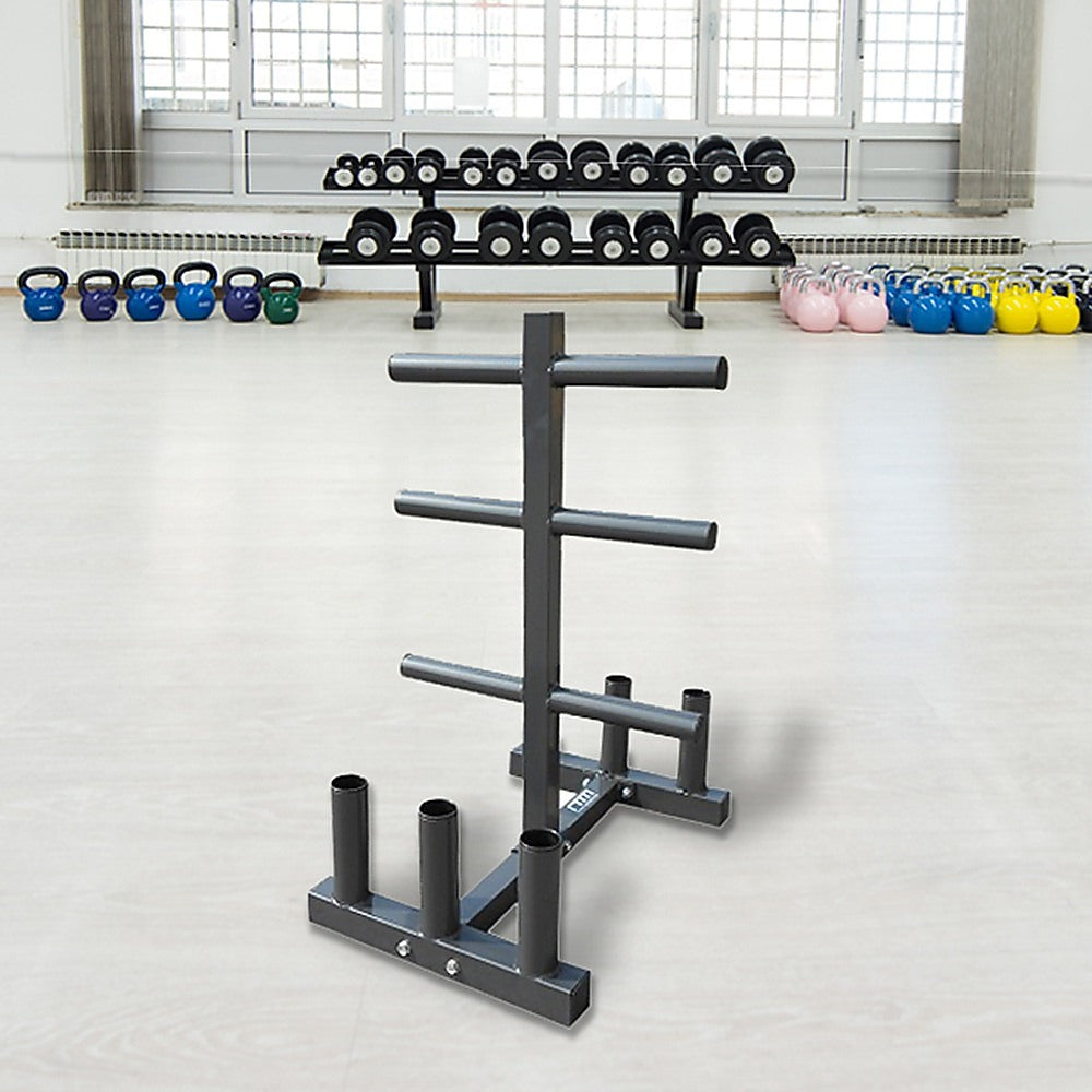 Heavy-Duty Olympic Weight Tree & Bar Rack Holder Storage