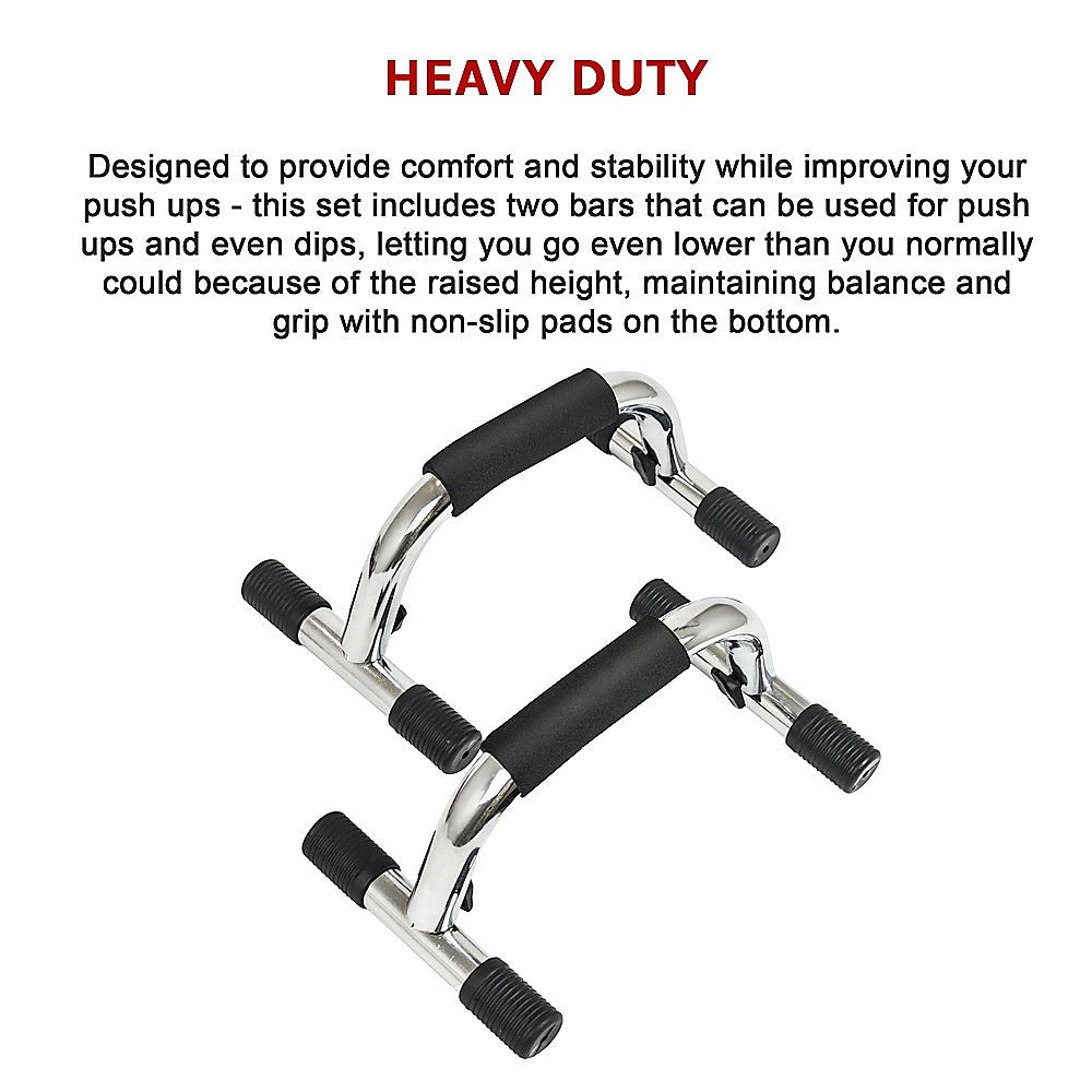 Non-Slip Steel Push Up Bar Stand Set with Foam Handles