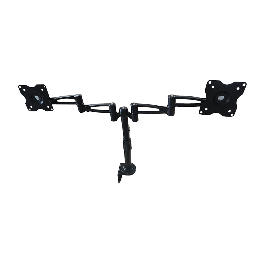 Two-Screen LCD/LED Desk Mount, 10-25", 360° Swivel, Black