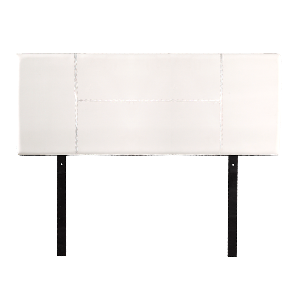 Modern White PU Leather Double Bed Headboard - Custom Height