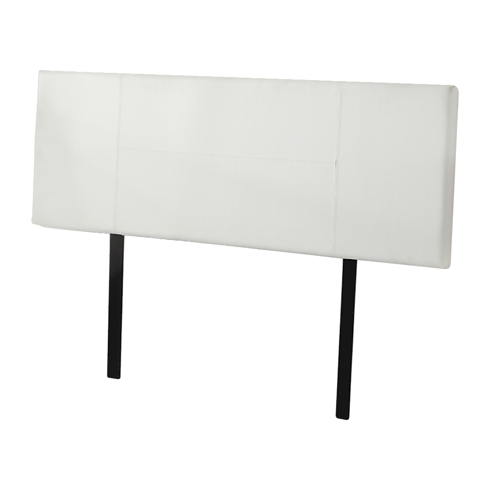 Adjustable Height White PU Leather Queen Headboard