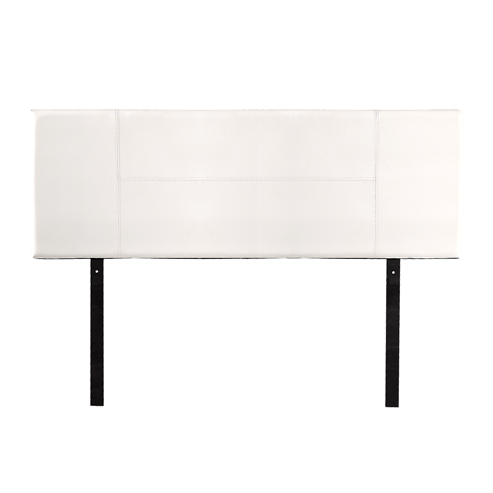 Adjustable Height White PU Leather Queen Headboard