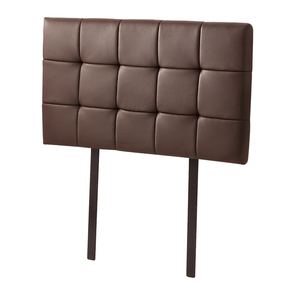 Adjustable Height Brown PU Leather Tufted Single Bed Headboard