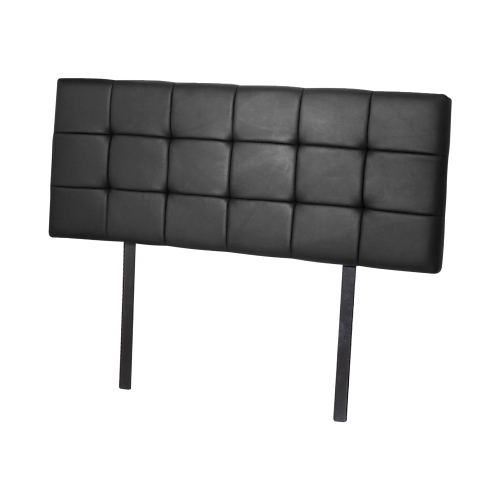 PU Leather Double Bed Deluxe Headboard Bedhead - Black