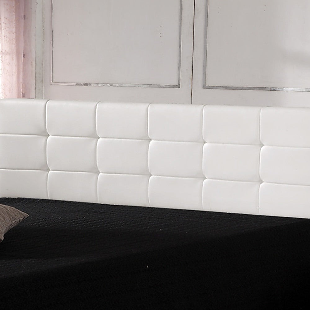 Customizable PU Leather King Bed Headboard, Tufted - White