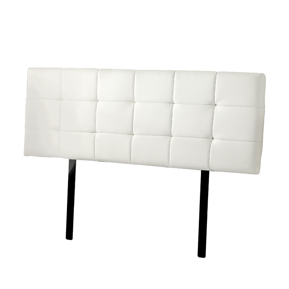 Customizable PU Leather King Bed Headboard, Tufted - White