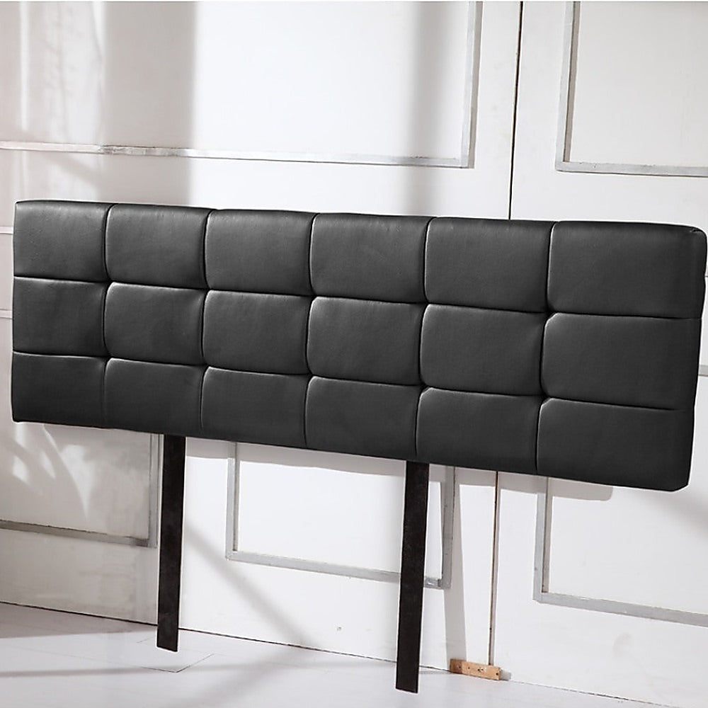 Adjustable PU Leather King Bed Headboard - Black