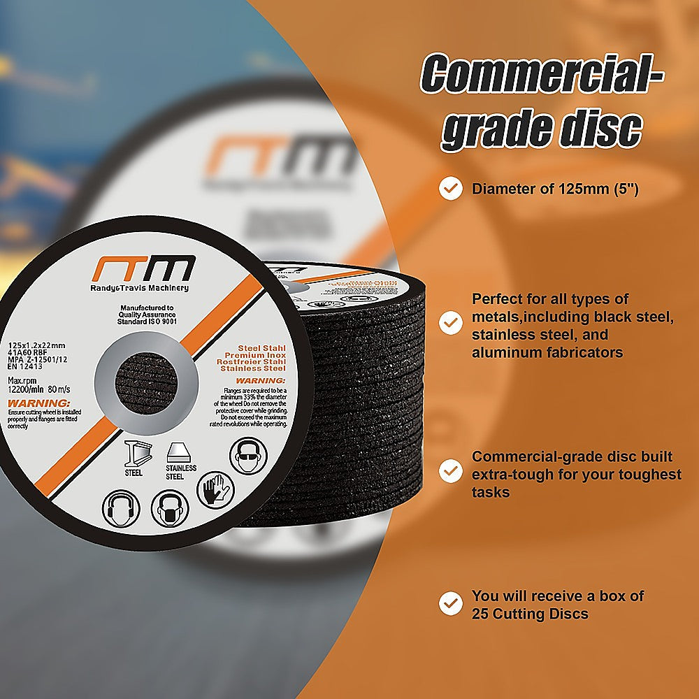 Commercial 125mm 5" Cutting Discs x25 for Angle Grinder