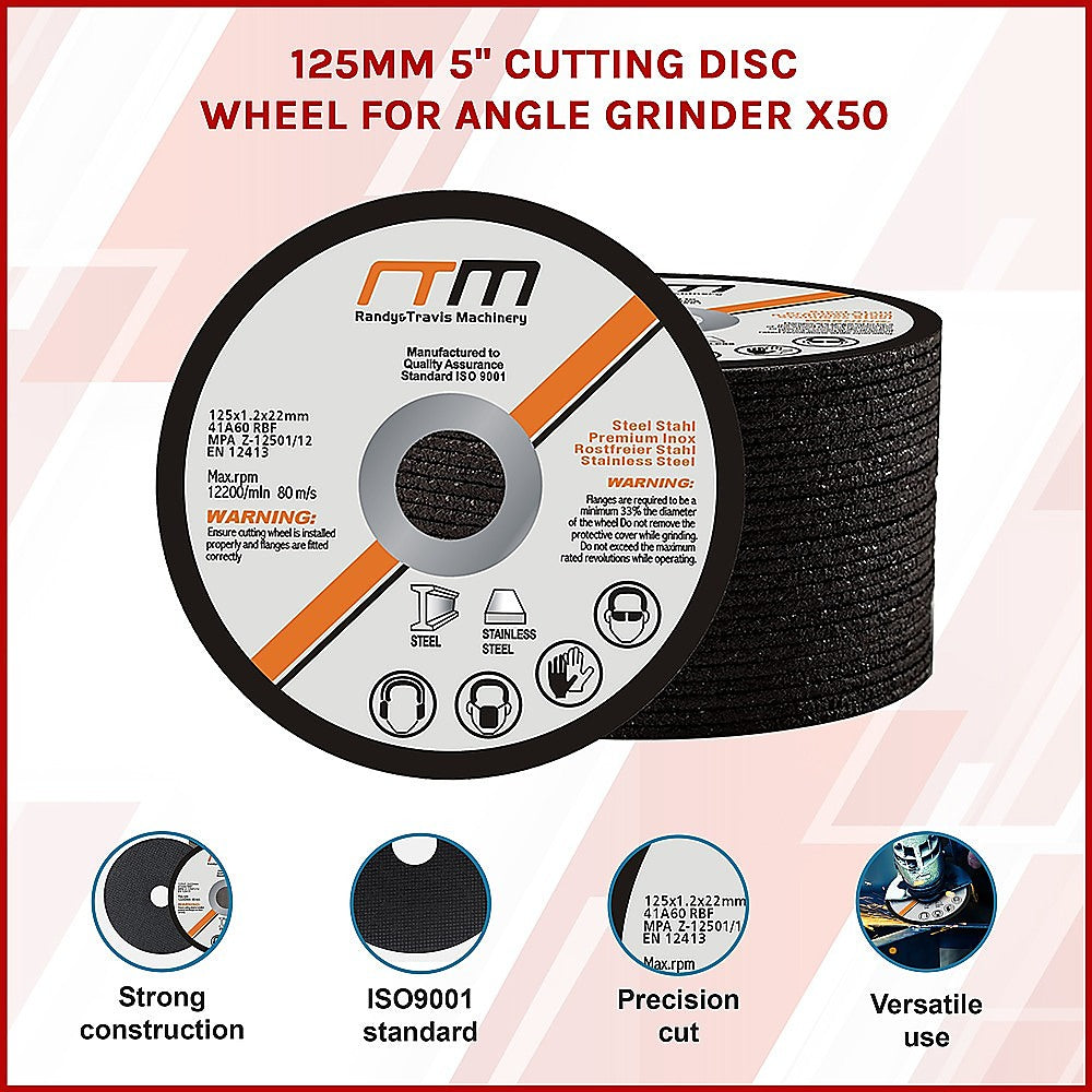 Extra-Tough 125mm 5" Cutting Disc Wheel for Metal x50