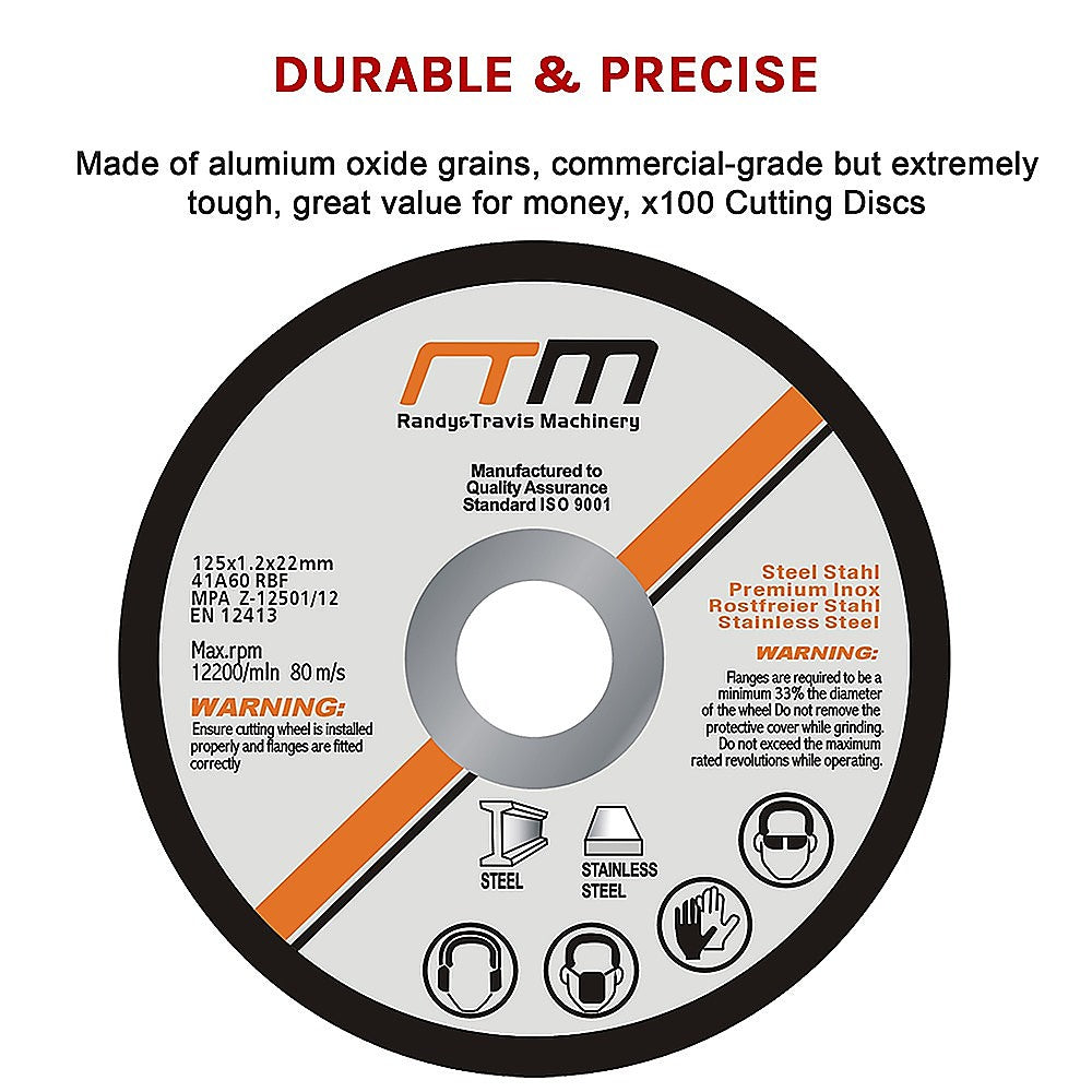 Extra-Tough 125mm Cutting Disc Wheel for Metal x100 Randy & Travis