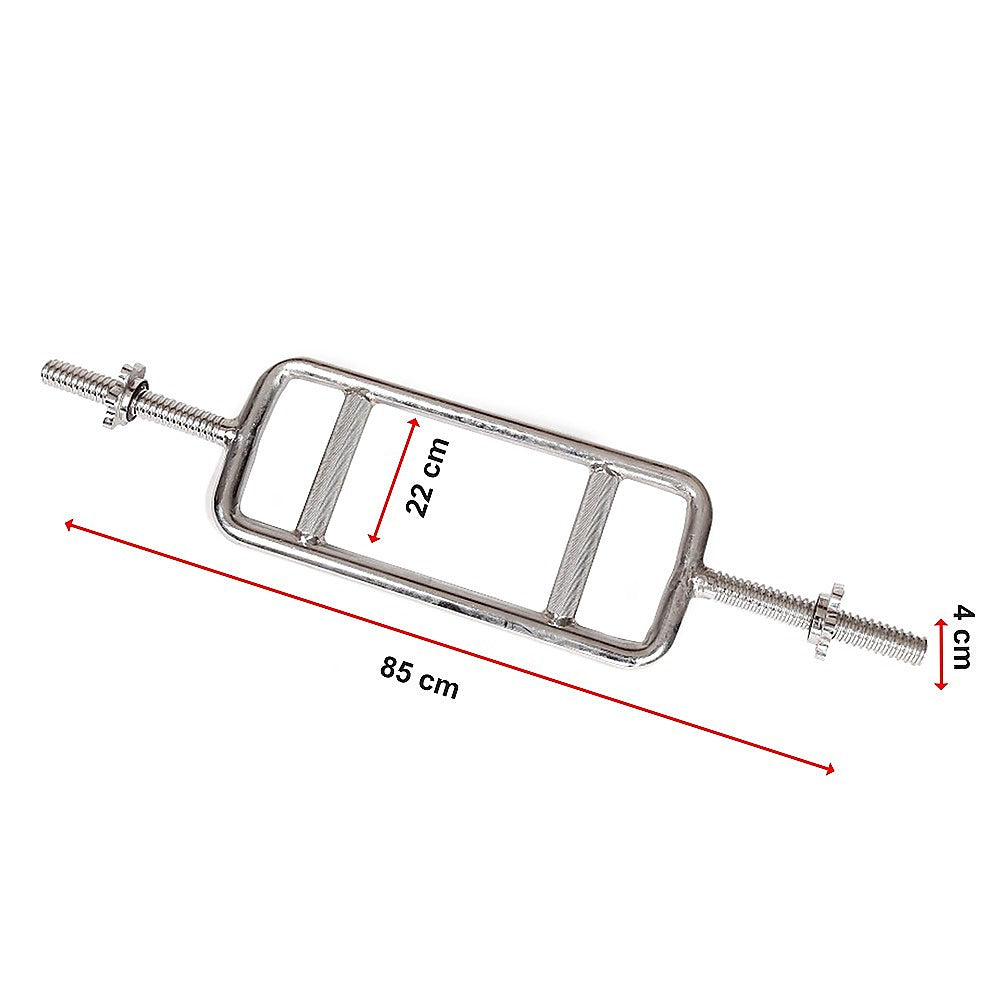 Chrome Tricep Bar 1" Solid Steel, Knurled Grip, 61.2kg Max