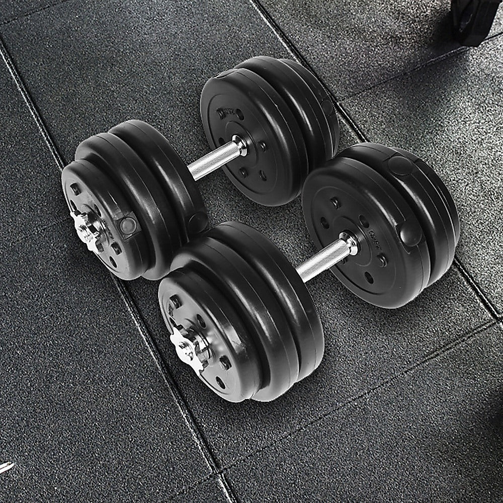 30KG Adjustable Dumbbell Set with Steel Bars & Collars