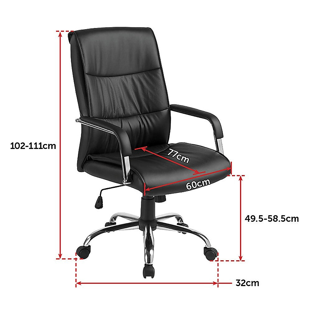 Ergonomic PU Leather Executive Office Chair, Lumbar Support