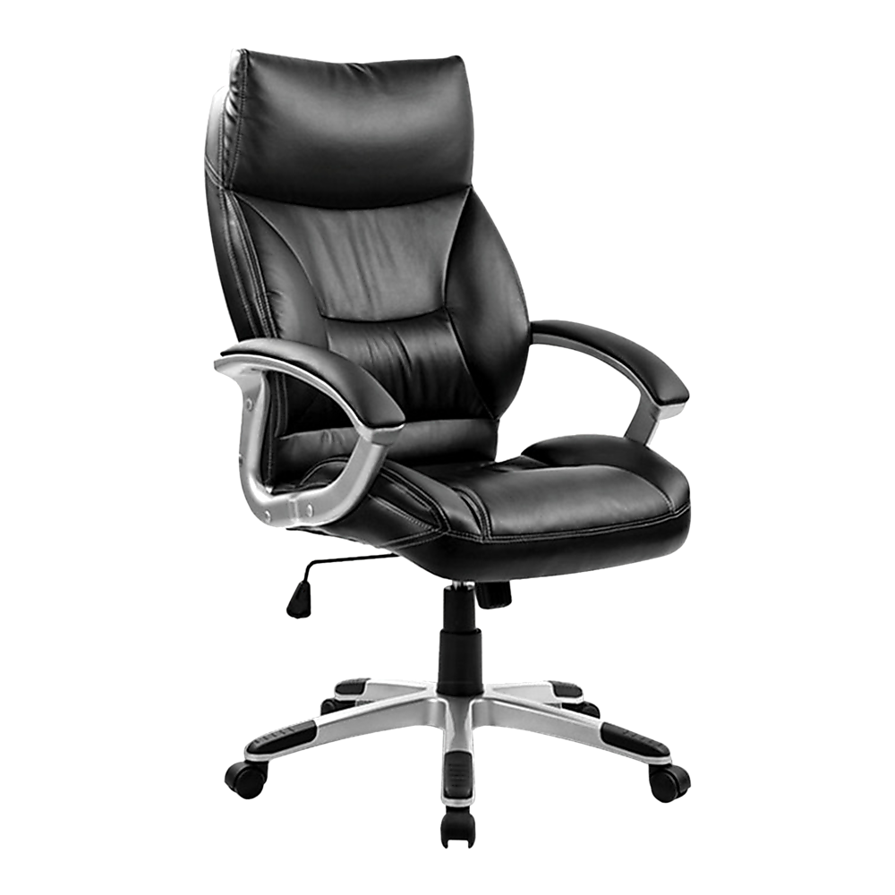 Ergonomic Black PU Leather Office Chair with Lumbar Support