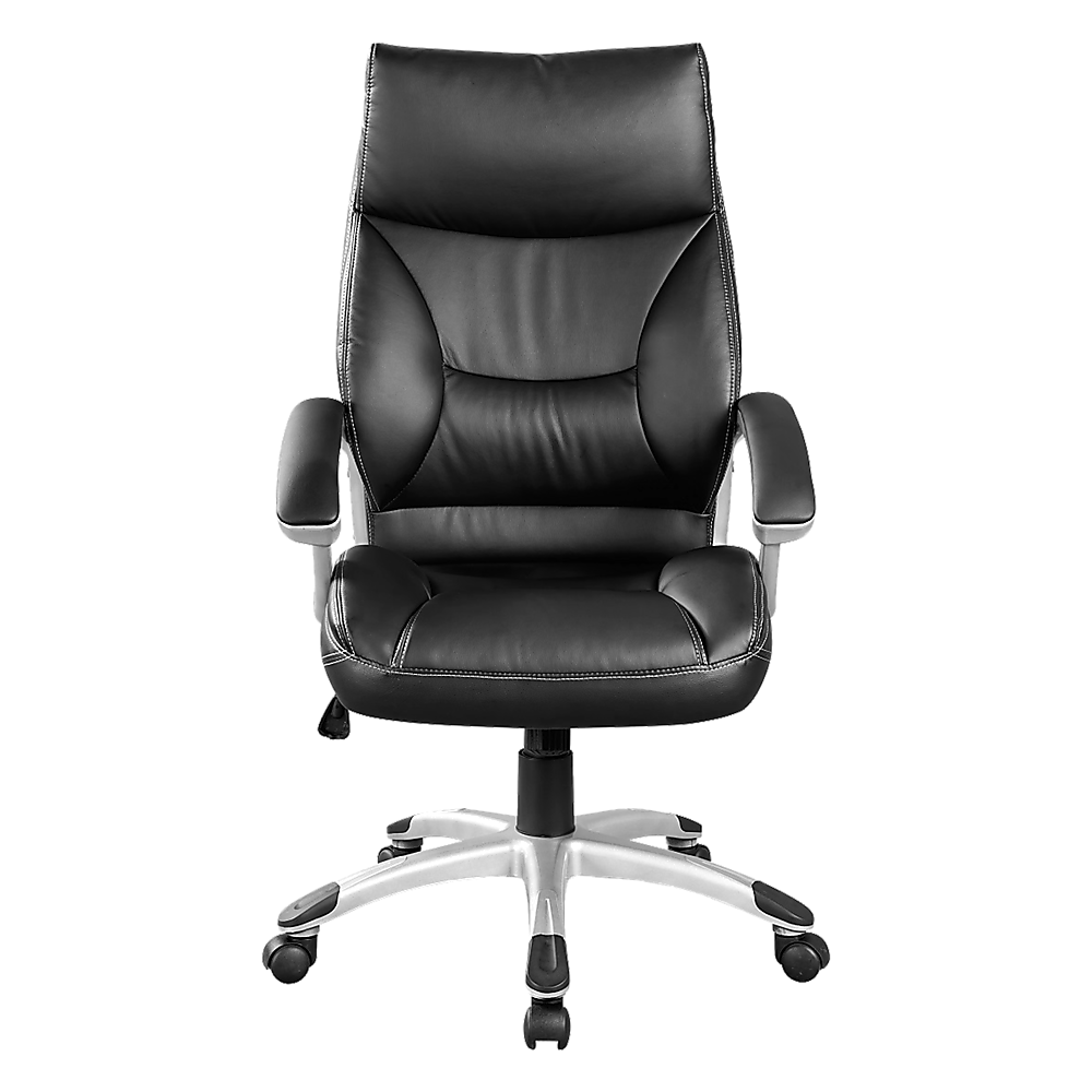 Ergonomic Black PU Leather Office Chair with Lumbar Support