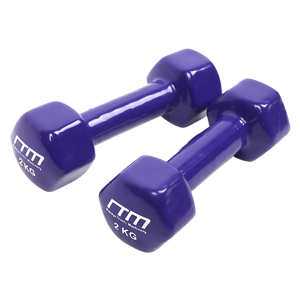 2kg Hex Dumbbells Pair PVC Coated Hand Weights