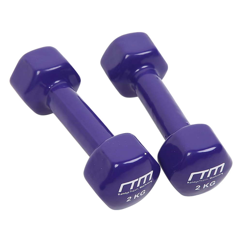 2kg Hex Dumbbells Pair PVC Coated Hand Weights