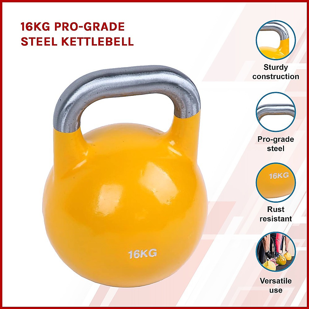 16KG Steel Competition Kettlebell with Slim Handle