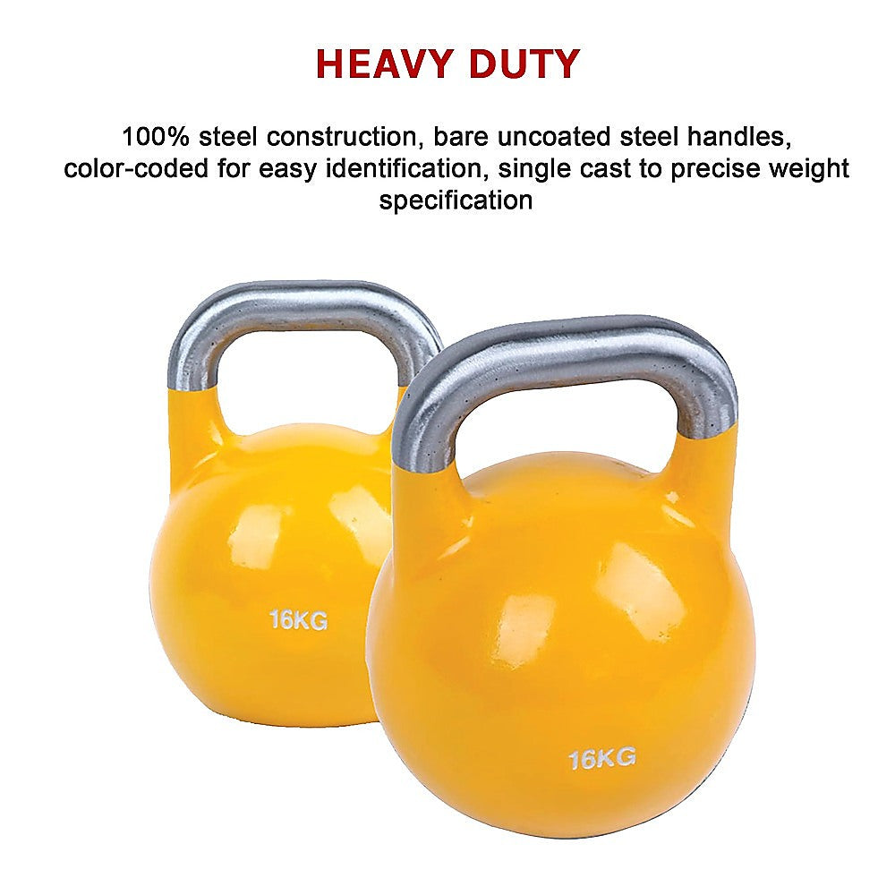 16KG Steel Competition Kettlebell with Slim Handle