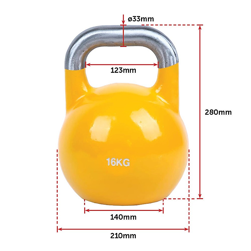 16KG Steel Competition Kettlebell with Slim Handle