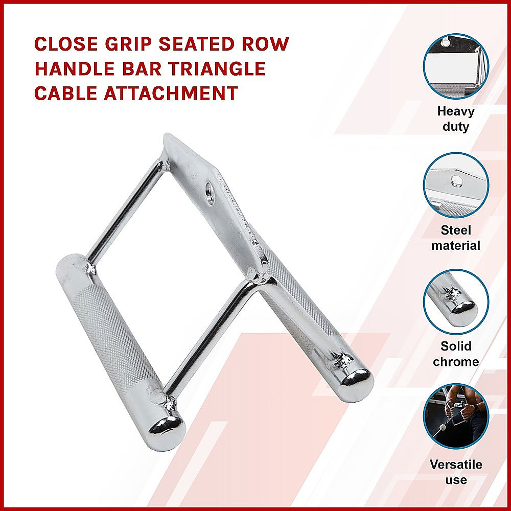 Heavy Duty Steel Seated Row Handle Bar Cable Attachment