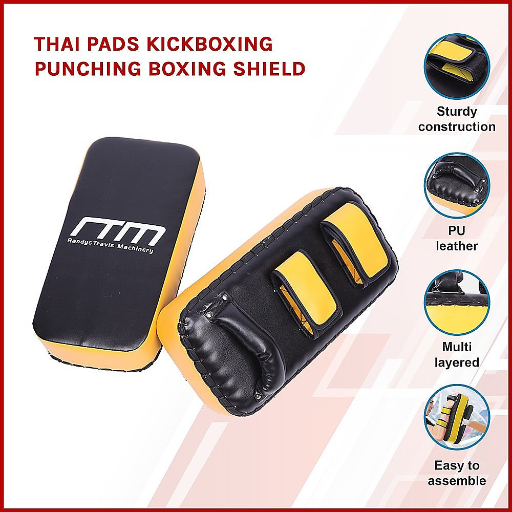 Durable Thai Pads, PU Leather, Multi-Layered Foam, Pair