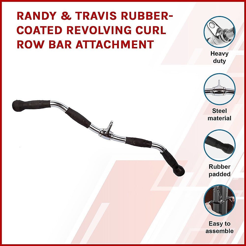 Heavy-Duty Revolving Curl Row Bar, Rubber-Coated | Randy & Travis