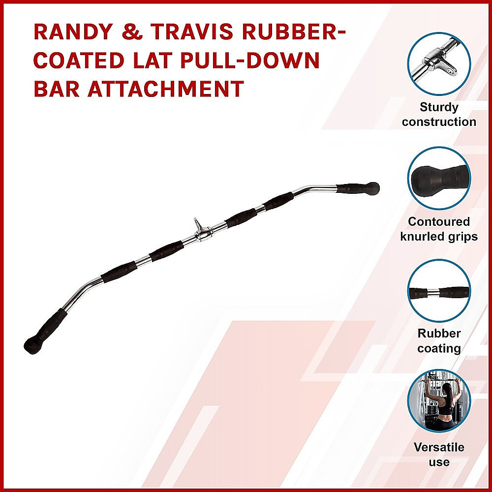 Heavy-Duty Steel Lat Pull-Down Bar w/ Knurled Grips - Randy & Travis