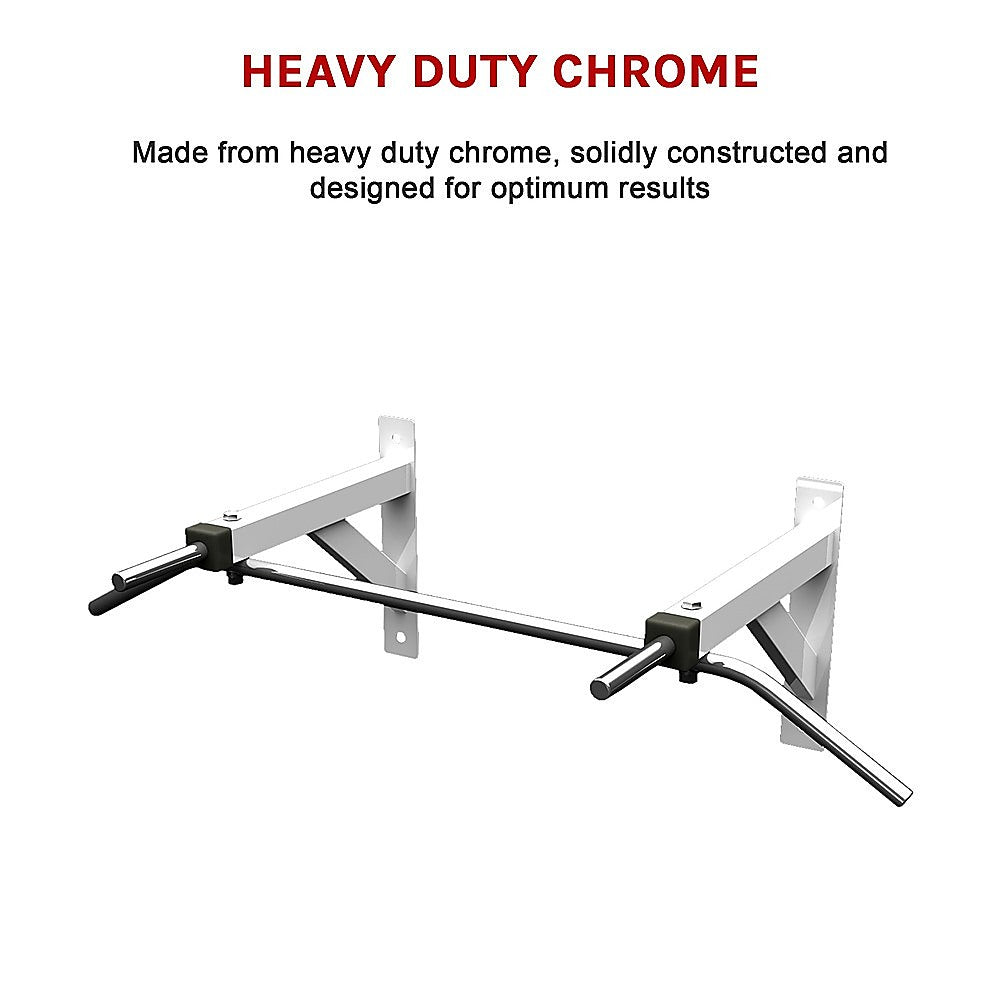 Heavy Duty Wall-Mounted Chin-Up Bar - Chrome, 300kg Capacity