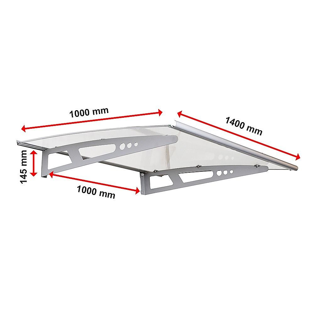 DIY Outdoor Awning Cover 1.4m x 1m – Polycarbonate Weather Shelter Canopy