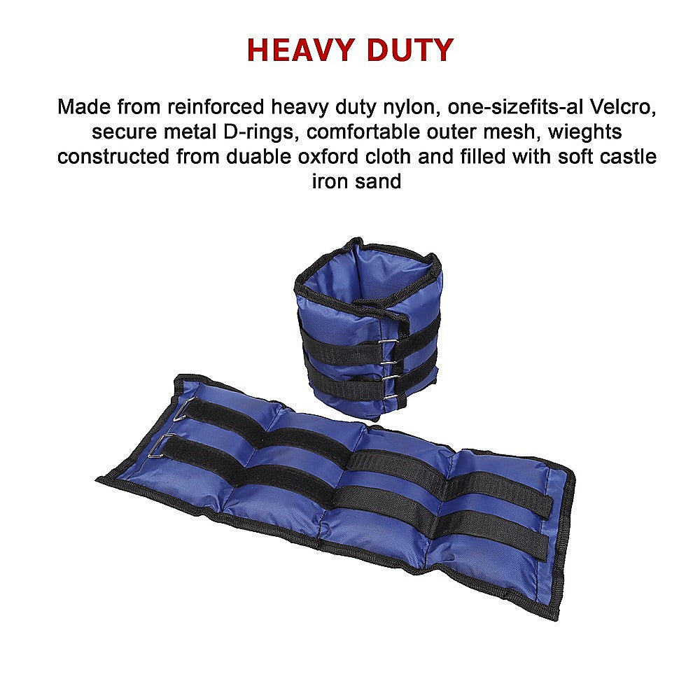 5kg Adjustable Ankle/Wrist Weight Straps, Oxford Cloth