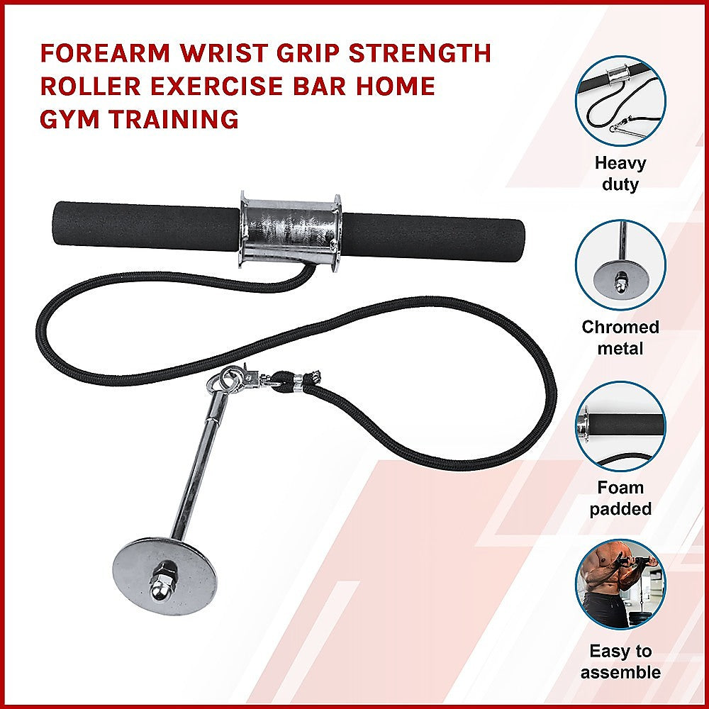 Durable Foam Padded Forearm Wrist Strength Roller Bar