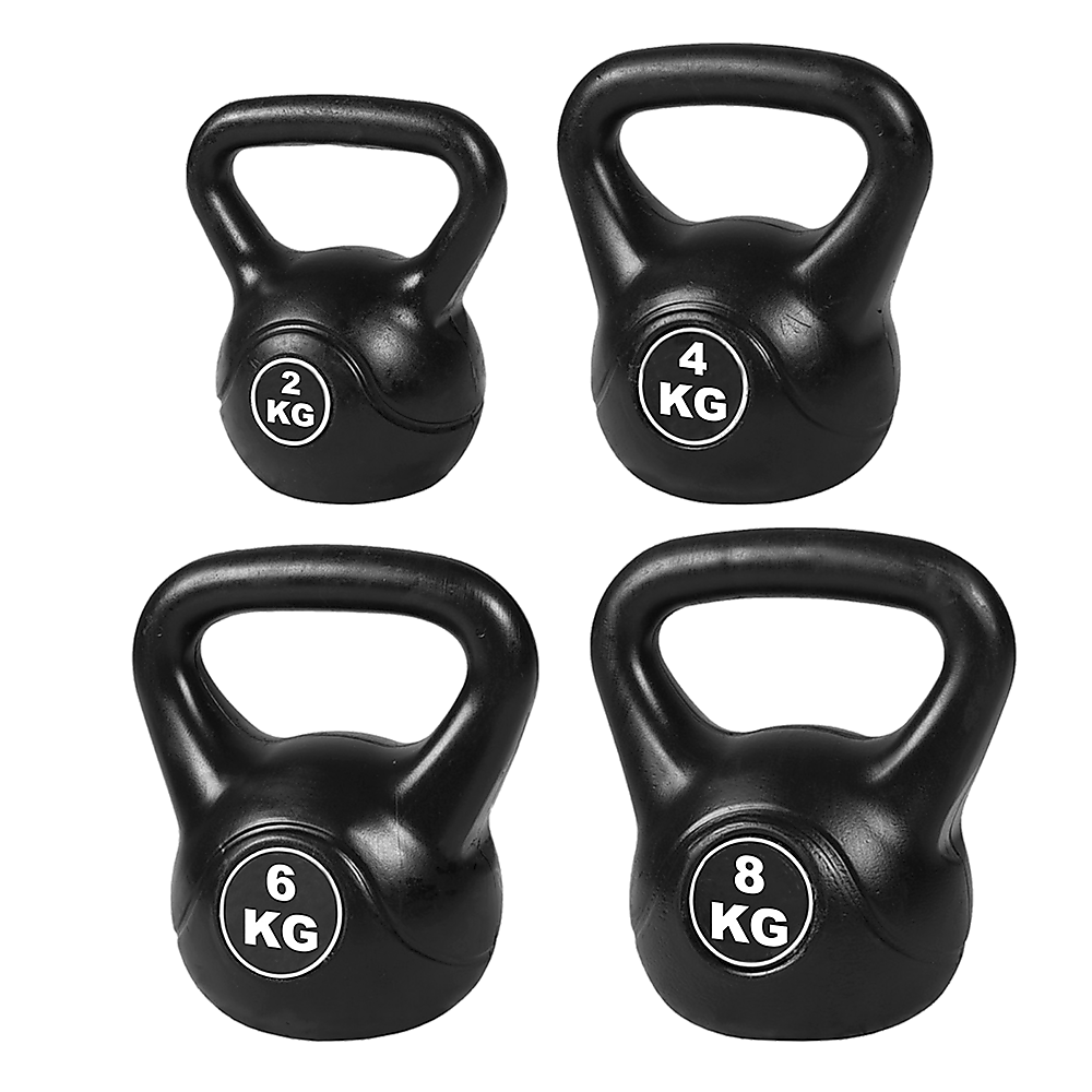 4pcs Black Kettlebell Weight Set 2-8kg