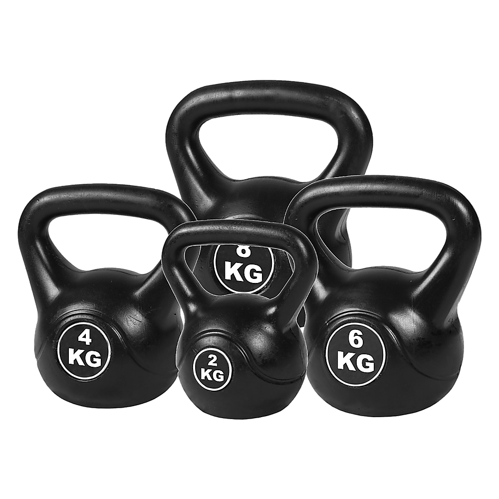 4pcs Black Kettlebell Weight Set 2-8kg