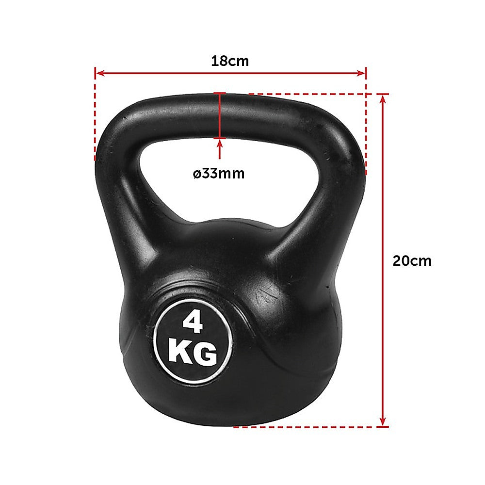 4pcs Black Kettlebell Weight Set 2-8kg