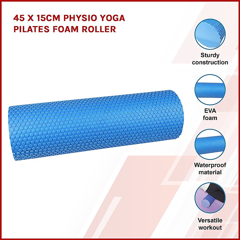 High-Density EVA Foam Roller 45x15cm for Yoga & Pilates