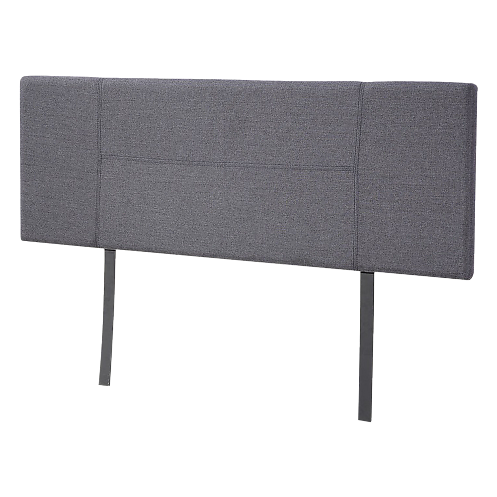 Adjustable Grey Linen Queen Headboard, Designer Stitch