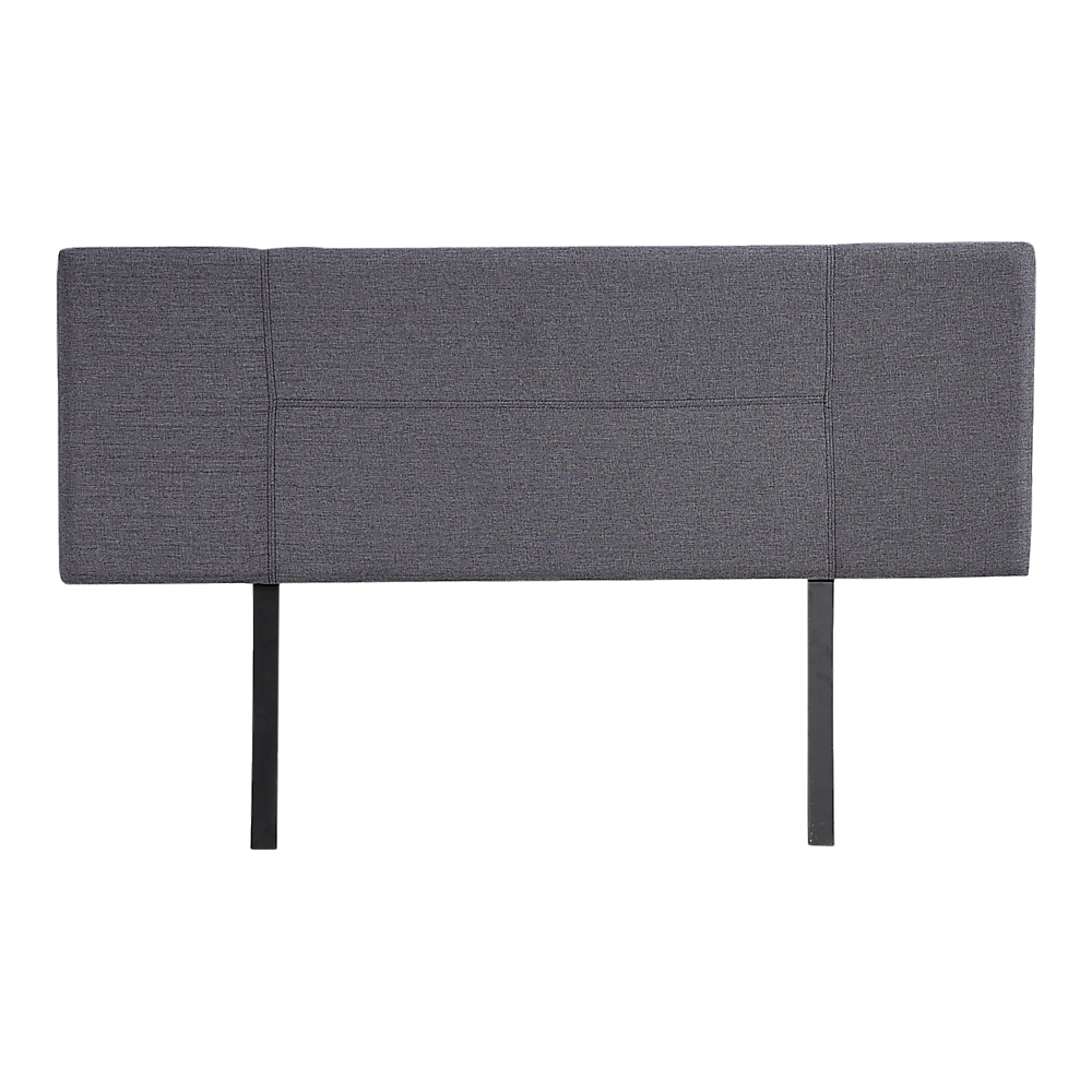 Adjustable Grey Linen Queen Headboard, Designer Stitch