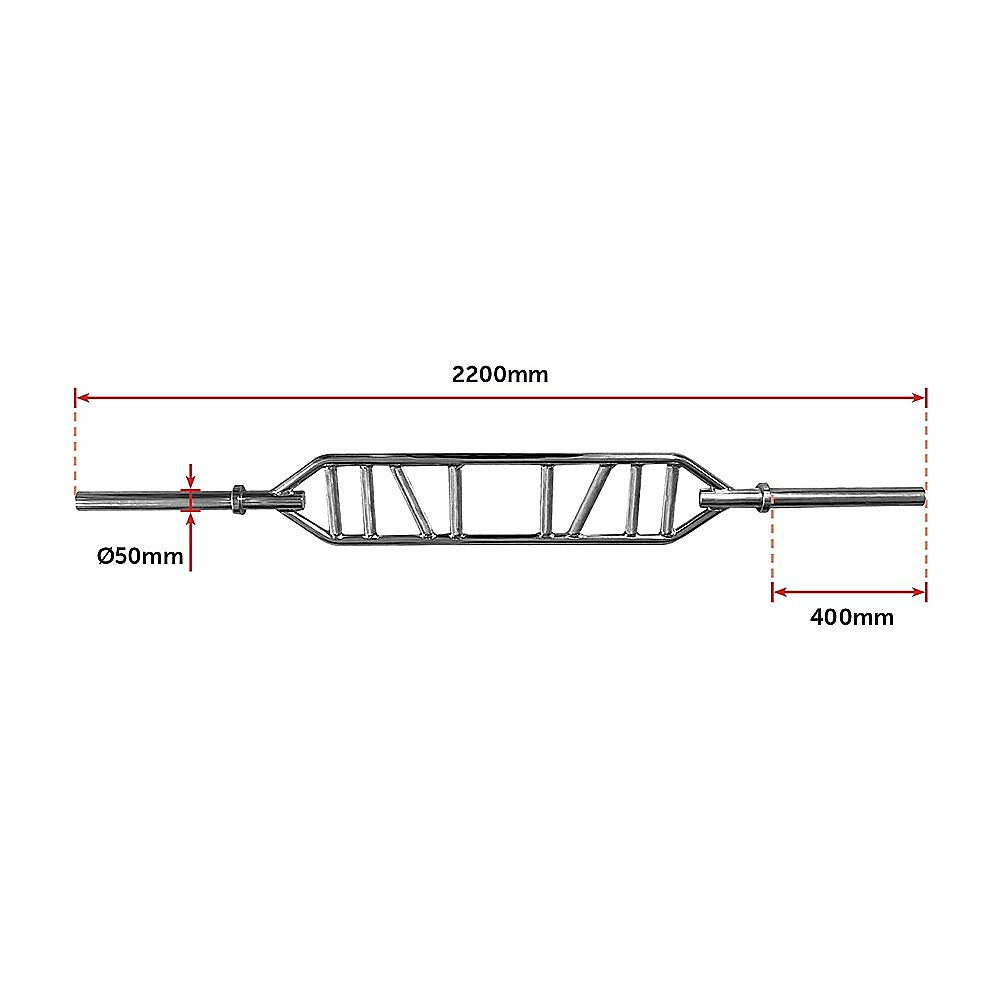 Multi-Grip Knurled Swiss Barbell, 500 lbs Capacity