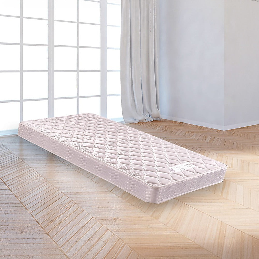 Soft Quilted King Single Spring Mattress - White, PALERMO