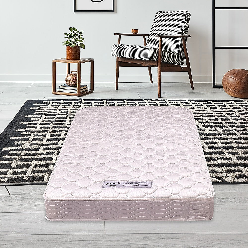 Soft Quilted King Single Spring Mattress - White, PALERMO